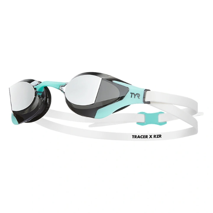 TYR Tracer Metallized  Mirror Racing  Swim Goggles  Color Metallic Fire 